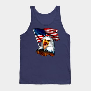 4th of July - Patriotic Eagle Flag USA - Independence Day - Sticker Tank Top